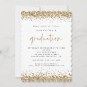 Elegant Gold Glitter Border Afstuderen Kaart (Voorkant)