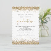 Elegant Gold Glitter Border Afstuderen Kaart (Staand voorkant)