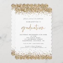 Elegant Gold Glitter Border Afstuderen Kaart