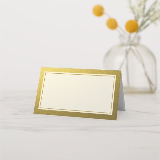 Elegant Gold Glitter Border Blank Plaatskaartje (Voorkant)