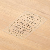 Elegant Gold Glitter Border Muslim Wedding Acryl Uitnodigingen (Laagn)