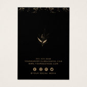 Elegant Gold Glitter Botanische Display Card Visitekaartje (Achterkant)
