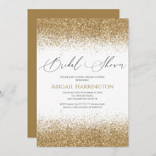 Elegant Gold Glitter Bridal Shower Kaart