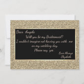 Elegant Gold Glitter Bridesmaid Kaart (Achterkant)