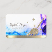 Elegant Gold Glitter Broom Abstract Visitekaartje (Voorkant)