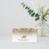 Elegant Gold Glitter Broom Maid Cleaning House Visitekaartje (Staand voorkant)