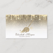 Elegant Gold Glitter Broom Maid Cleaning House Visitekaartje (Voorkant)