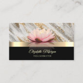 Elegant Gold Glitter Brush Stroke Lotus Flower Visitekaartje (Voorkant)