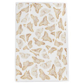 Elegant Gold Glitter Butterfly Medium Cadeauzakje (Voorkant)