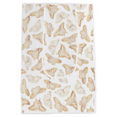 Elegant Gold Glitter Butterfly Medium Cadeauzakje (Achterkant)