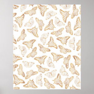 Elegant Gold Glitter Butterfly Poster