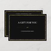 Elegant Gold Glitter Cadeaubon Informatiekaartje (Voorkant / Achterkant)