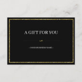 Elegant Gold Glitter Cadeaubon Informatiekaartje (Voorkant)