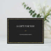 Elegant Gold Glitter Cadeaubon Informatiekaartje (Staand voorkant)