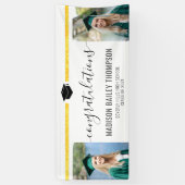 Elegant Gold Glitter Calligraphy Afstuderen Foto Spandoek (Verticaal)