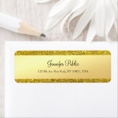 Elegant Gold Glitter Calligraphy Text Sjabloon Etiket (Insitu)