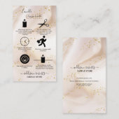 Elegant Gold Glitter Candle Care Visitekaartje (Voorkant / Achterkant)