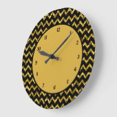 Elegant Gold Glitter Chevron Pattern Glam Sparkle Grote Klok (Hoek)
