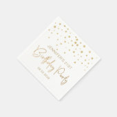Elegant Gold Glitter Confetti 21st Birthday White Servet (Hoek)