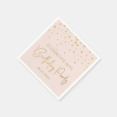 Elegant Gold Glitter Confetti 40th Birthday Blush Servet (Hoek)