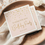 Elegant Gold Glitter Confetti 40th Birthday Blush Servet<br><div class="desc">Deze elegante verjaardagsluiers zijn voorzien van een gouden diamantconfetti en de woorden "Birthday Party" in gouden faux glitter-typografie op een lichtroze achtergrond. Pas ze aan met de naam en het verjaardagsjaar van de eer en de datum.</div>