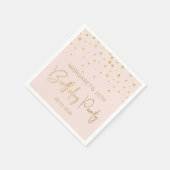 Elegant Gold Glitter Confetti 70th Birthday Blush Servet (Hoek)