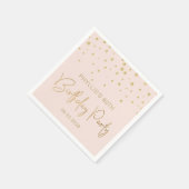 Elegant Gold Glitter Confetti 80th Birthday Blush Servet (Hoek)