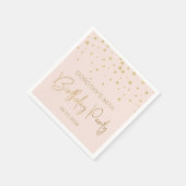 Elegant Gold Glitter Confetti 90th Birthday Blush Servet (Hoek)