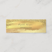 Elegant Gold Glitter Confetti, penseelstreek Mini Visitekaartje (Voorkant)