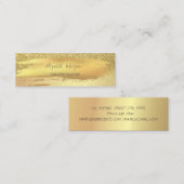 Elegant Gold Glitter Confetti, penseelstreek Mini Visitekaartje (Voorkant / Achterkant)