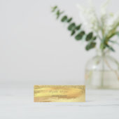 Elegant Gold Glitter Confetti, penseelstreek Mini Visitekaartje (Staand voorkant)