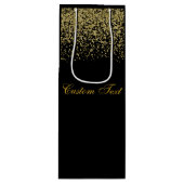 Elegant Gold Glitter Confetti Wedding Wijn Cadeautas (Voorkant)
