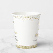 Elegant Gold Glitter Cross First Heilige Communie Papieren Bekers (Links)