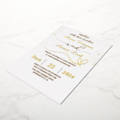 Elegant Gold Glitter Custom Wedding Foil Invite Folie Uitnodiging (Gedraaid)