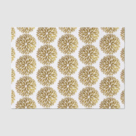 Elegant Gold Glitter Dahlia Flowers op White Tissuepapier