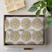 Elegant Gold Glitter Dahlia Flowers op White Tissuepapier (Geschenk)