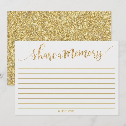 Elegant Gold Glitter Deel een Memory Kaart (Voorkant / Achterkant)
