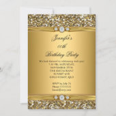 Elegant Gold Glitter Diamond Birthday Party 2 Kaart (Voorkant)
