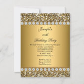 Elegant Gold Glitter Diamond Birthday Party 3 Kaart (Voorkant)