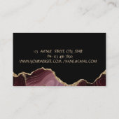 Elegant Gold Glitter Dress Burgundy Agate Visitekaartje (Achterkant)