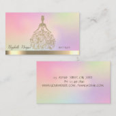 Elegant Gold Glitter Dress Holographic Visitekaartje (Voorkant / Achterkant)