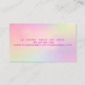 Elegant Gold Glitter Dress, Stripe Holographic Visitekaartje (Achterkant)