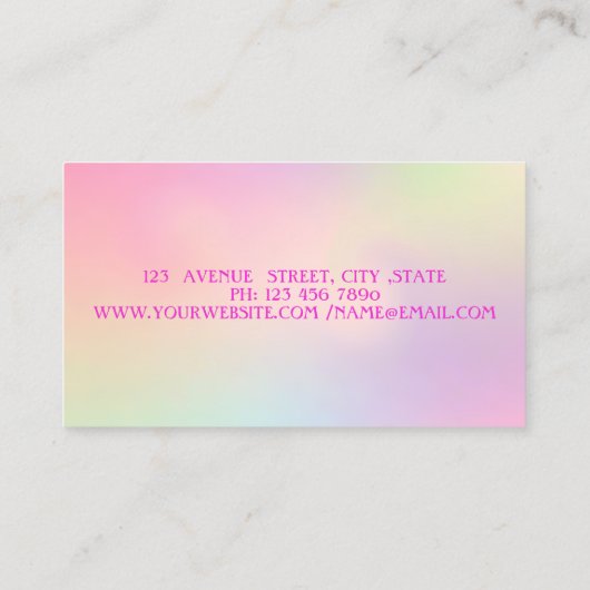 Elegant Gold Glitter Dress, Stripe Holographic Visitekaartje (Achterkant)