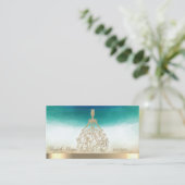 Elegant Gold Glitter Dress Visitekaartje (Staand voorkant)