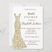 Elegant Gold Glitter Dress Vrijgezellenfeest Kaart (Voorkant)