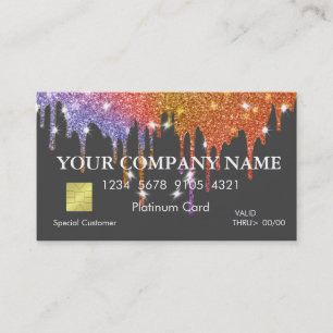 Elegant Gold Glitter Driving Black Credit Kaart Visitekaartje