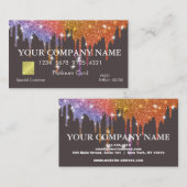 Elegant Gold Glitter Driving Black Credit Kaart Visitekaartje (Voorkant / Achterkant)