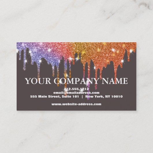 Elegant Gold Glitter Driving Black Credit Kaart Visitekaartje (Achterkant)