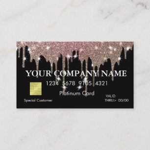 Elegant Gold Glitter Driving Black Credit Kaart Visitekaartje