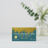 Elegant Gold Glitter Driving Black Credit Kaart Visitekaartje (Staand voorkant)